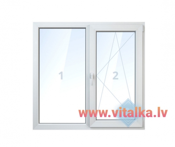 Окно открываемое двухстворчатое - 1300x1270(ширина x высота) 1 открываемая створка